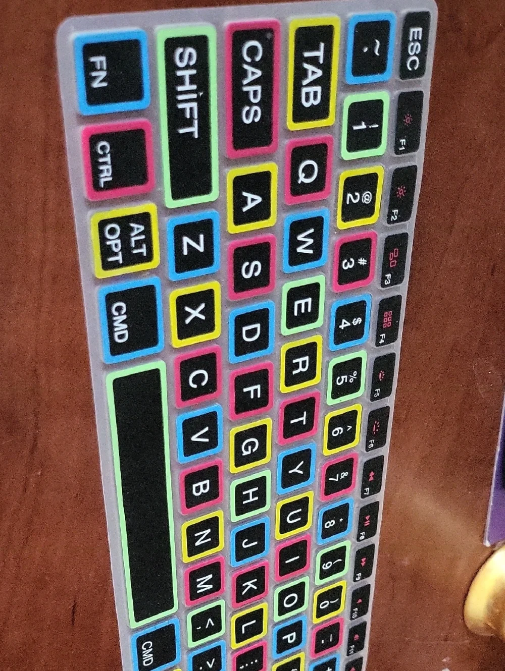 silicone keyboard cover for MacBook Pro and Air features a black layout with lar